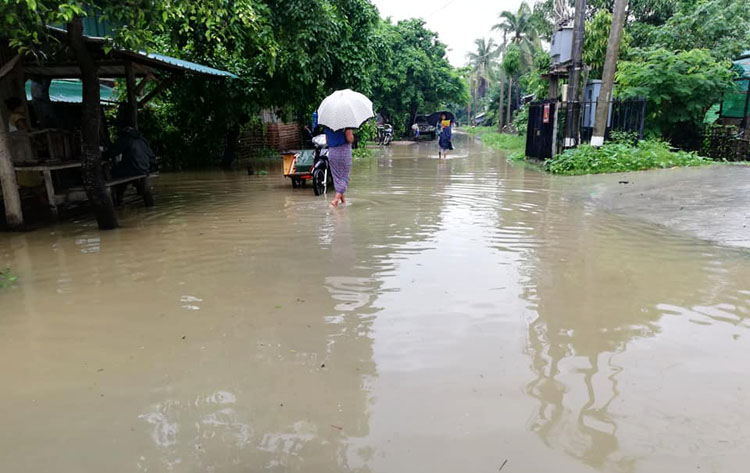 Some low-lying wards in Minbya town were flooded. Photo - Ar Lu Chay (Lay Myo)